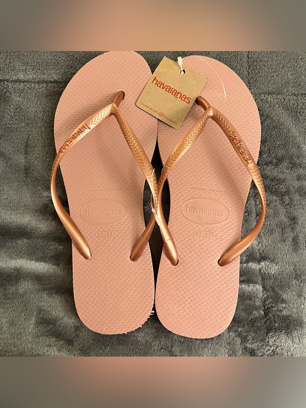 New Havaianas Crocus Rose Pink Flip Flop Thong Sandals Women’s Size 11/12
